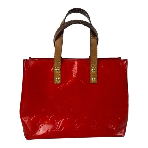 LOUIS VUITTON Reade PM Red Vernis Leather Tote Hand Bag Purse **READ** - Picture 6 of 16